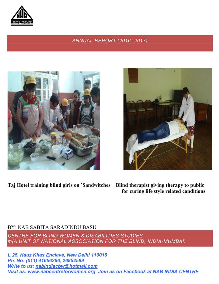 Front Page of Annual Report 2016-2017