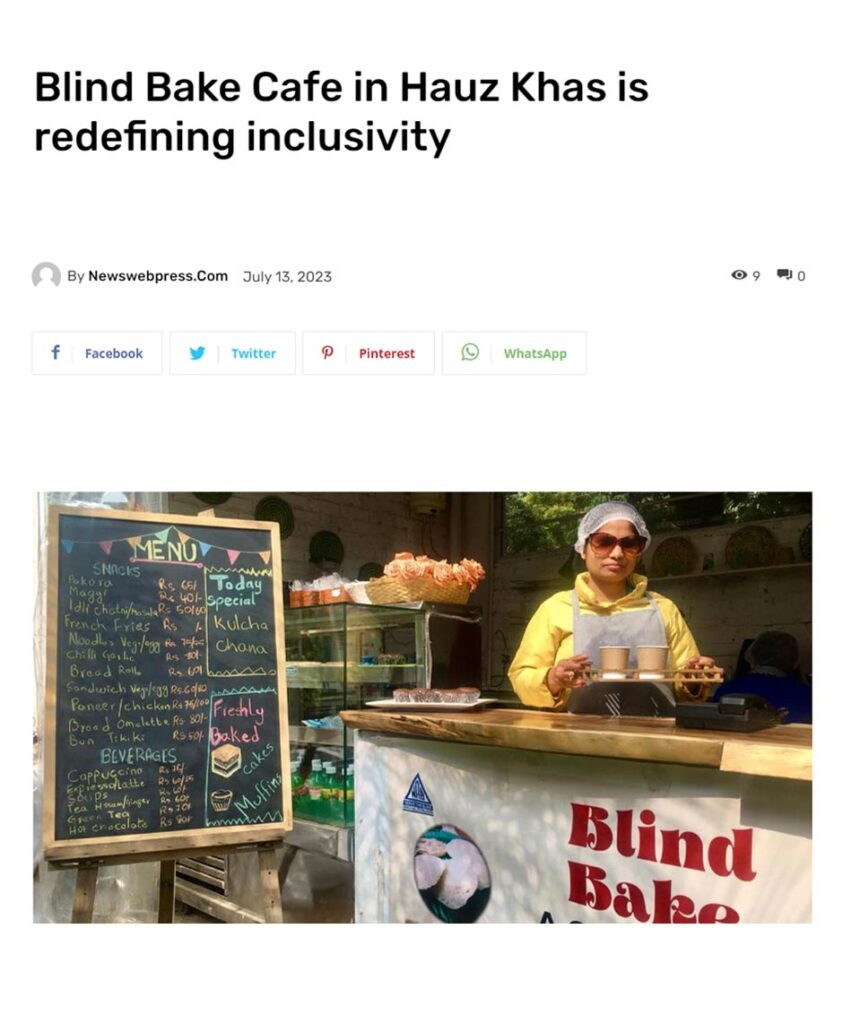 Blind bake Café In Hauz Khas is redefining inclusivity