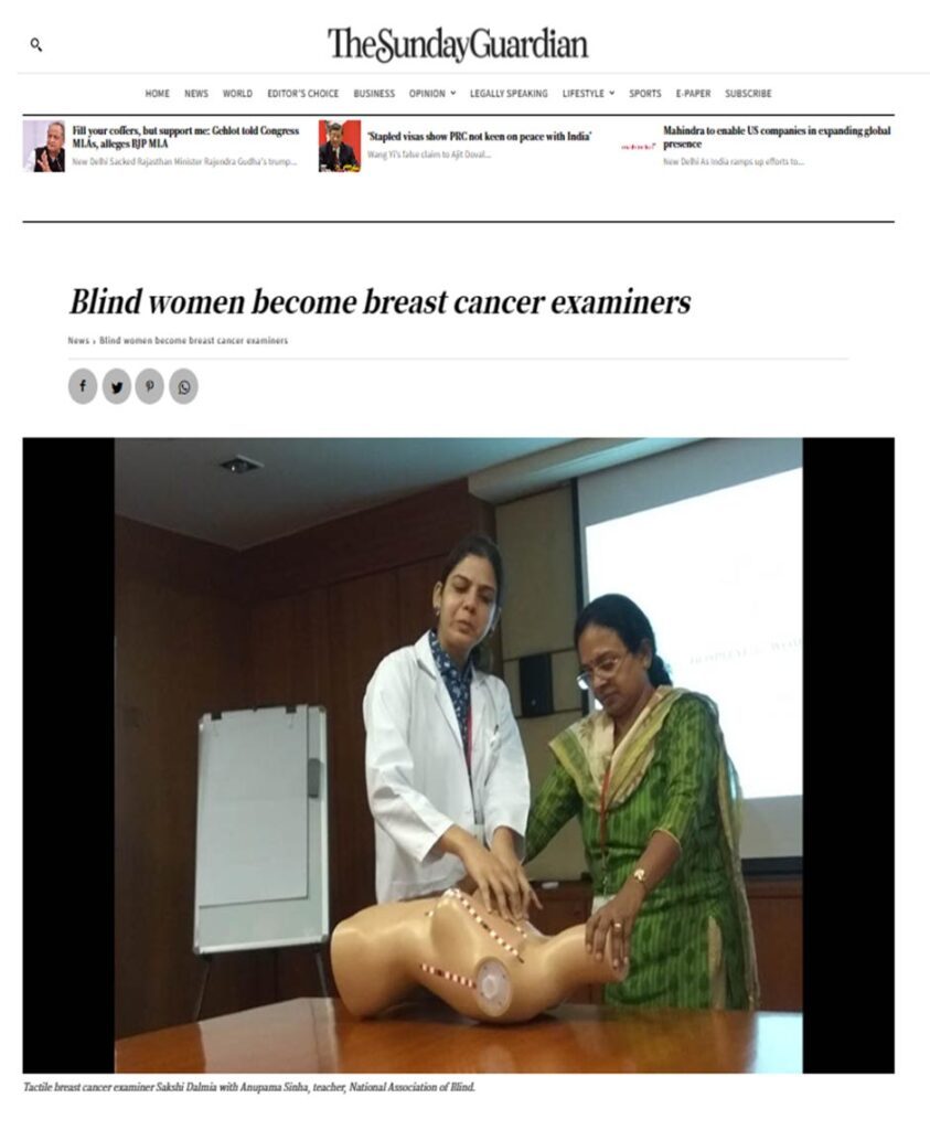 Blind Women Become Cancer Examiners