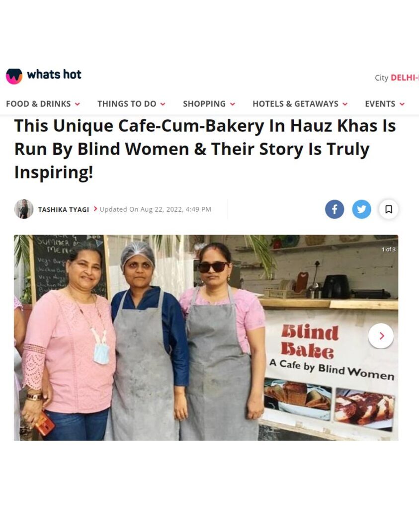 This unique cafe-cum-bakery in hauz khas is run by blind women & thier story is truly inspiring
